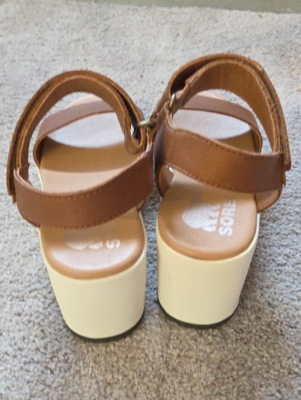 Brand New. Sorel Brown Platform Wedge Sandals with Ankle Strap Size 6.5 Women - Picture 4 of 9